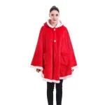 vêtement cocooning poncho plaid rouge