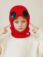 Bonnet tour de cou enfant hiver ensemble 2 pièces tricoté doublé polaire