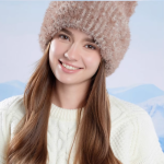 Cagoule Chat en Peluche Écharpe Tricotée & Protecteur de Cou Chaud Coupe-Vent