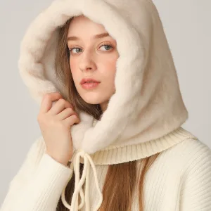 Cagoule Tricotée – Chapeau Chaud & Couvre-Cou, Protection Confortable en Velours Épais