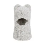 Cagoule Chat en Peluche – Écharpe Tricotée & Protecteur de Cou Chaud, Coupe-Vent