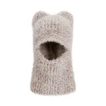 Cagoule Chat en Peluche – Écharpe Tricotée & Protecteur de Cou Chaud, Coupe-Vent