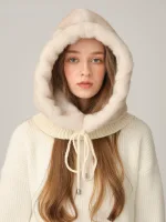 Cagoule Tricotée – Chapeau Chaud & Couvre-Cou, Protection Confortable en Velours Épais