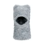 Cagoule Chat en Peluche – Écharpe Tricotée & Protecteur de Cou Chaud, Coupe-Vent