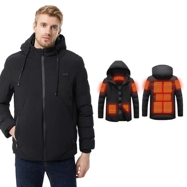 Veste Chauffante Hiver Homme Étanche À Capuche